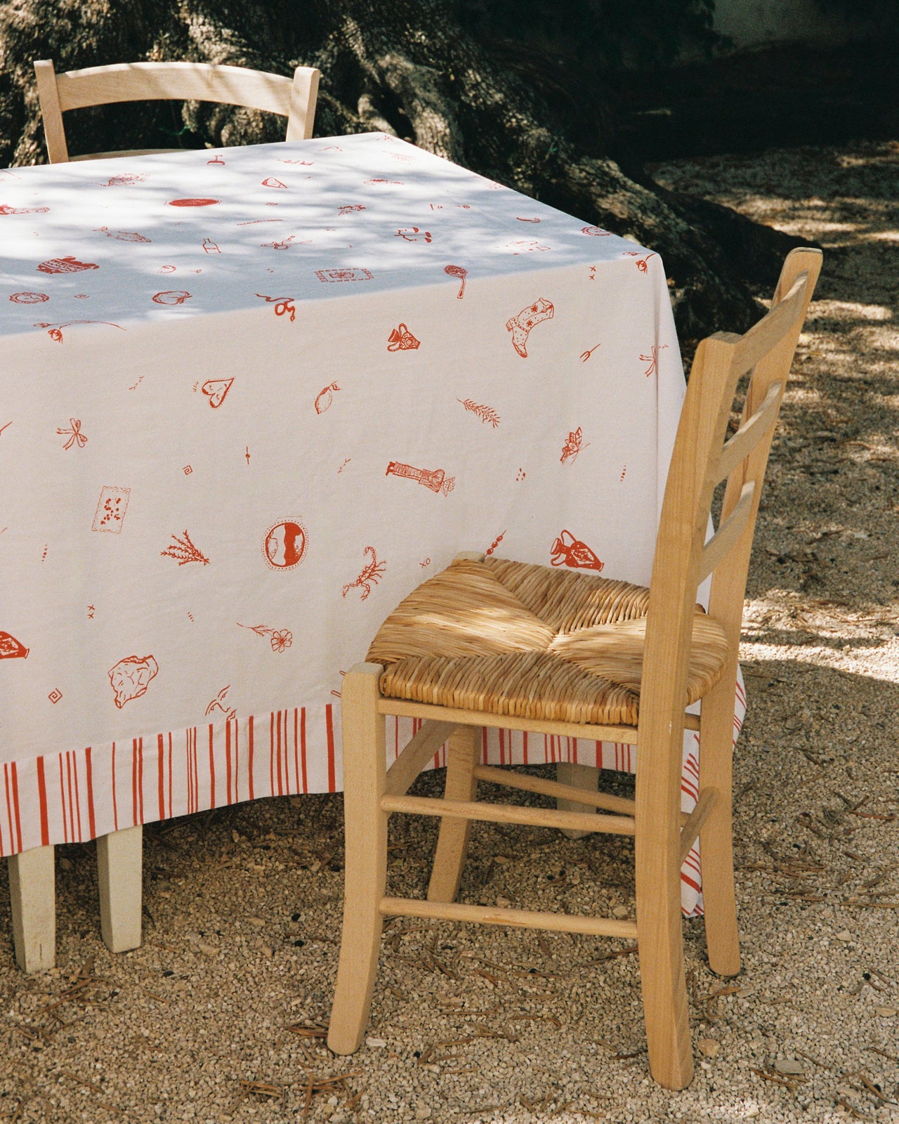 OH + B.G Studio Linen Tablecloth — Red & White
