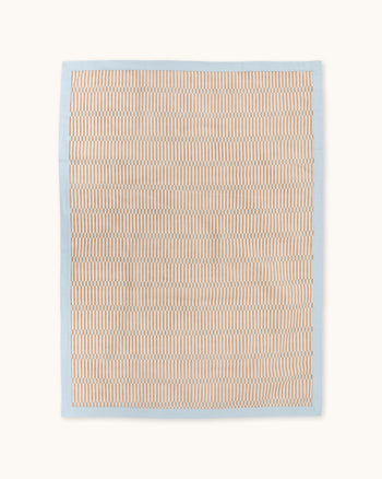 Tav Tablecloth - Blue & Tan Geo Print