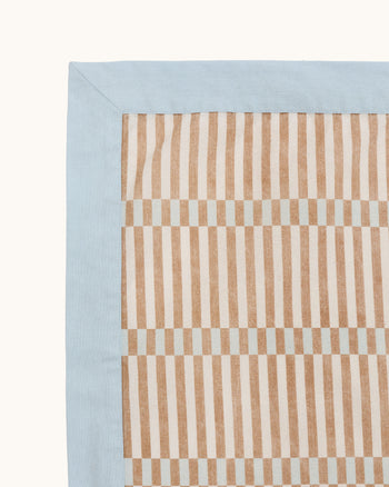 Tav Tablecloth - Blue & Tan Geo Print