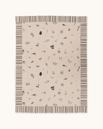 O.H + B.G Studio Linen Tablecloth — Black & Beige