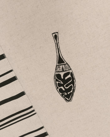 O.H + B.G Studio Linen Tablecloth — Black & Beige