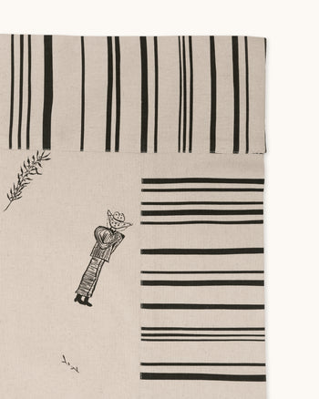 O.H + B.G Studio Linen Tablecloth — Black & Beige