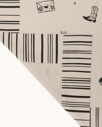 O.H + B.G Studio Linen Tablecloth — Black & Beige