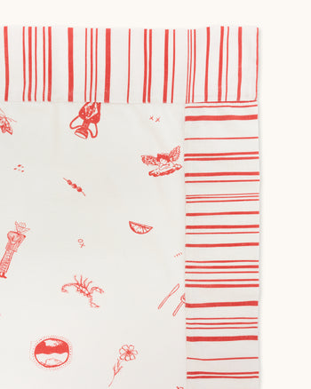 OH + B.G Studio Linen Tablecloth — Red & White