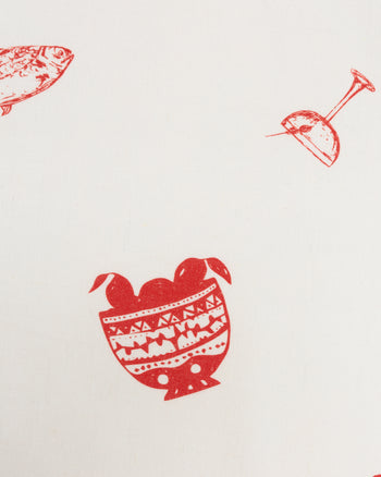 OH + B.G Studio Linen Tablecloth — Red & White