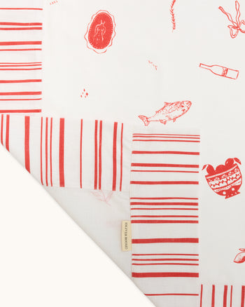 OH + B.G Studio Linen Tablecloth — Red & White