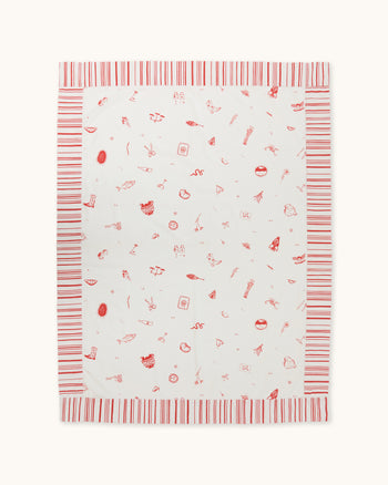 OH + B.G Studio Linen Tablecloth — Red & White