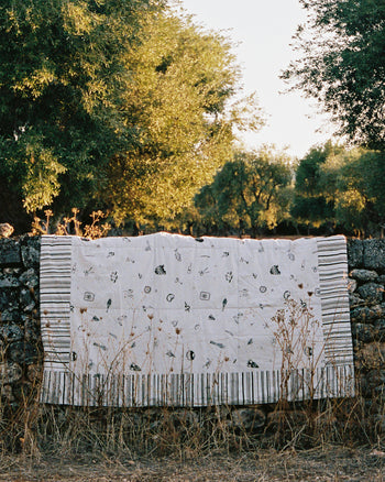 O.H + B.G Studio Picnic Blanket — Black & Beige