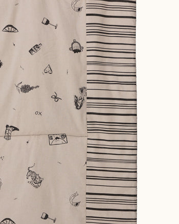 O.H + B.G Studio Picnic Blanket — Black & Beige