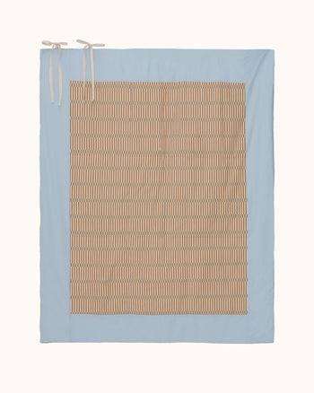 Picnic Blanket — Blue & Tan Geo Print