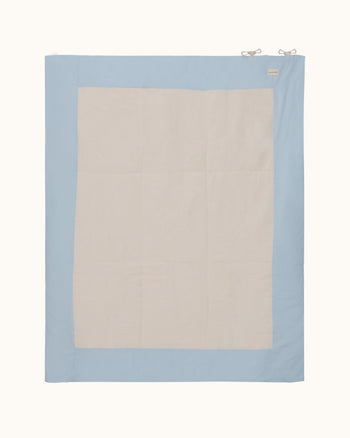 Picnic Blanket — Blue & Tan Geo Print